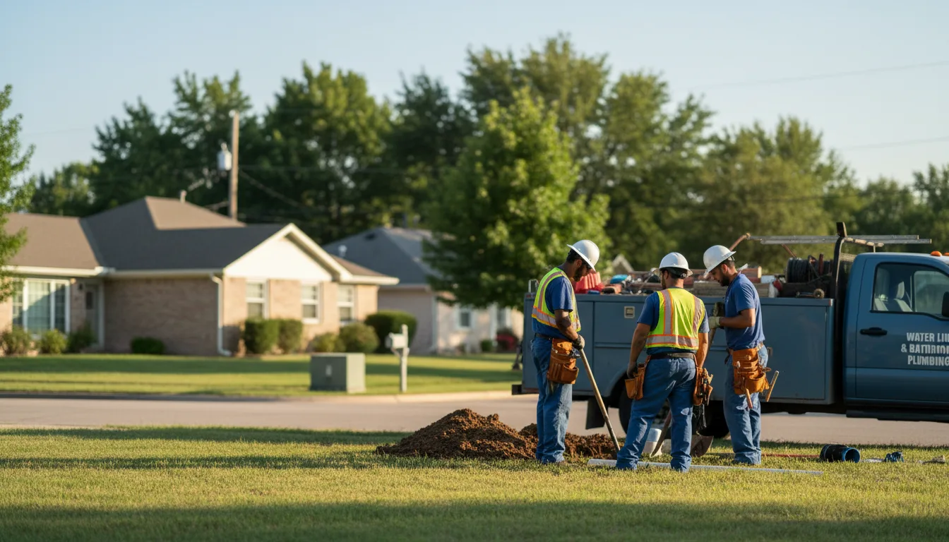 Residential water line and bathroom plumbing service in Pottsboro, TX